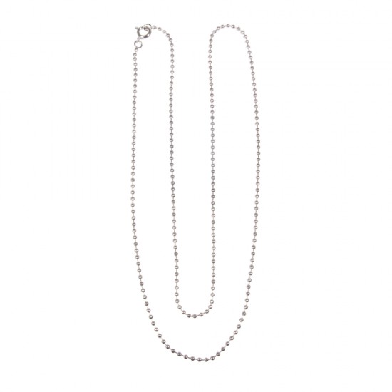 Bead chain, 1.5mm ø, silver, 60cm, tab-bag 1pc