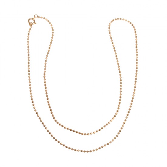 Bead chain, 1.5mm ø, gold, 60cm, tab-bag 1pc
