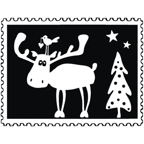 Stampila Rayher, Christmas mail Elk, 4x5cm