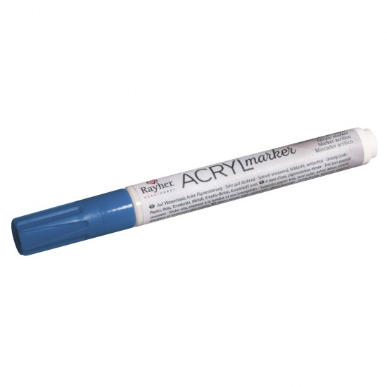 Marker acrylic Rayher, varf rotund de 2-4 mm, cu ventil, culoare bleu