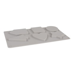 Matrita de silicon forme decorative, 14.5x26x1cm, 6 forme