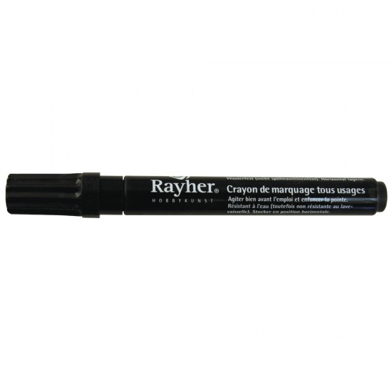 Marker Rayher, de uz general, varf rotund 2-4 mm, cu ventil, culoare negru