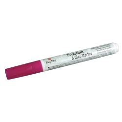 Marker Rayher pentru portelan si sticla, 1-2 mm, culoare fucsia