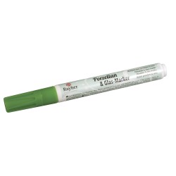Marker Rayher pentru portelan si sticla, 1-2 mm, culoare verde peren