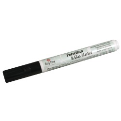 Marker Rayher pentru portelan si sticla, 1-2 mm, culoare negru