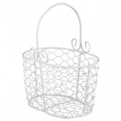 Cos metal alb,16x11x20 cm