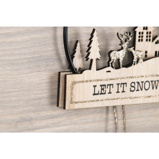Decoratiune lemn "Let it snow", Rayher , 11x6.2cm