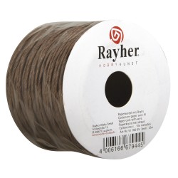 Snur hartie maro inchis, cu sarma, Rayher, 2 mm, 25 m/rola