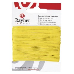 Snur galben, bumbac cerat, Rayher, 1 mm, 20 m/rola Snur galben, bumbac cerat, Rayher, 1 mm, 20 m/rola