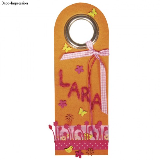 Felt door hanger, orange, 26.5x9.5cm