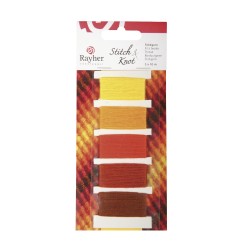 Fir bumbac Rayher, nuante de orange, 5 culori/set, 10 m/culoare