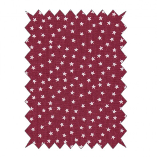 Material textil Rayher, rosu cu stelute albe, dimensiune 100x70 cm, 100% bumbac, 110 g/m2