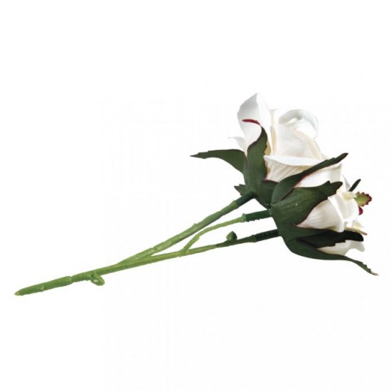 Floare artificiala, trandafir, 15 cm, white