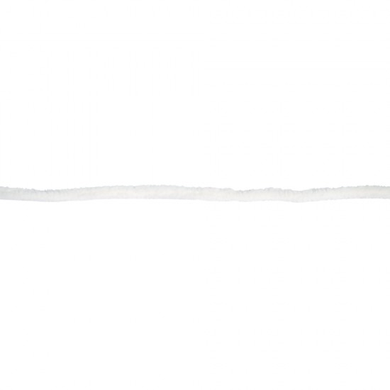 Plush cord, 8mm ø, white, tab-card 3m