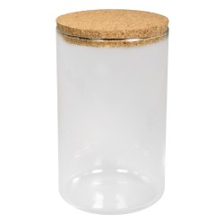 Borcan sticla Rayher, capac pluta, diam.9.5 cm, inaltime 16.5 cm Borcan sticla Rayher, capac pluta, diam.9.5 cm, inaltime 16.5 cm