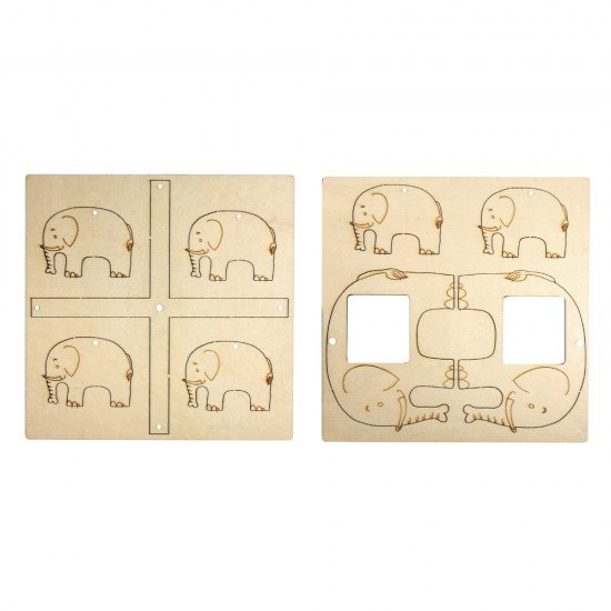 Kit creativ Rayher, Carusel din lemn elefanti