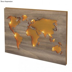 Harta lumii din lemn, natur, 42x29,7x0,4 cm Harta lumii din lemn, natur, 42x29,7x0,4 cm