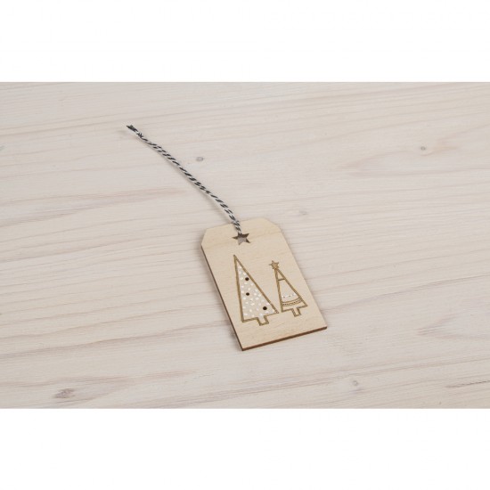 Eticheta personalizata, lemn natur, 4.8x8.2cm