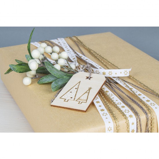 Eticheta personalizata, lemn natur, 4.8x8.2cm