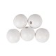 Wooden balls drilled FSC 100%, mat, 30mm, white, tab-bag 4pcs