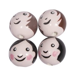 Wooden ball head, woman & man, 23mm ø, 2 designs,handpainted, tab-bag 4pcs Wooden ball head, woman & man, 23mm ø, 2 designs,handpainted, tab-bag 4pcs
