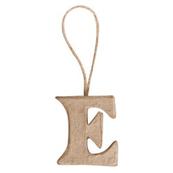 Litera E din papier mache, Rayher,  4x3,6x cm, se poate picta folosind culori acrylice si se poate agata