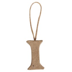 Litera I din papier mache, Rayher,  4x2,2x1 cm, se poate picta folosind culori acrylice si se poate agata