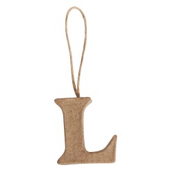 Litera L din papier mache, Rayher, 4x3,5x1 cm, se poate picta folosind culori acrylice si se poate agata