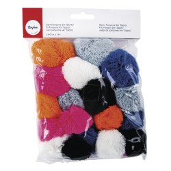 Pomponi Rayher, sport, amestec de culori si dimensiuni, 18/set Pomponi Rayher, sport, amestec de culori si dimensiuni, 18/set