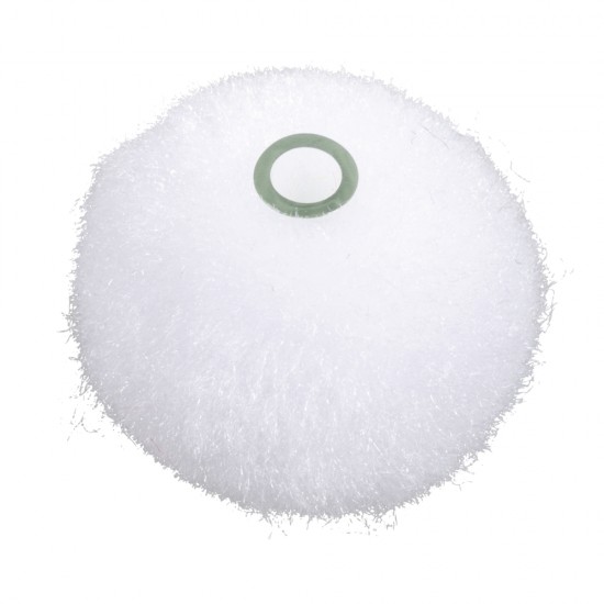 Pompoms to thread on, white, 4 sizes, 15+20+25+38mm, tab-bag 100pcs