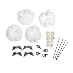 Kit creativ Rayher, Ingeras pompon, alb, 2.5x2.5x5cm, 4 ingerasi in cutie Kit creativ Rayher, Ingeras pompon, alb, 2.5x2.5x5cm, 4 ingerasi in cutie