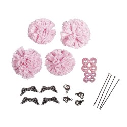 Kit creativ: Pompom Inger, roz pal, 4buc 2.5x2.5x5cm