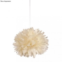 Pompoane din hartie, Rayher, diametru 35 cm, 3/set, culoare bej