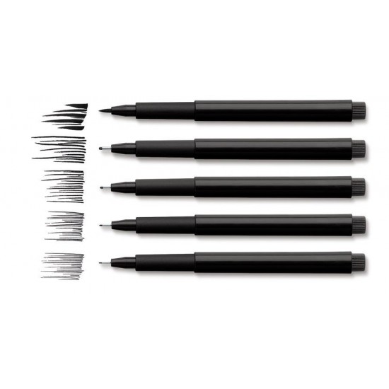 Pitt Artist Pen Faber-Castell, negru, set de 6