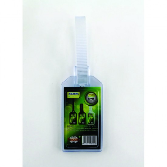 Porteticheta din PVC flexibil pentru bagaje, 20 x 35mm, KEJEA - transparent