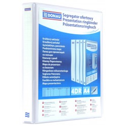 Caiet mecanic cu buzunar, plastifiat PP, 4 inele in "D", 50 mm, cotor 75mm, DONAU - alb Caiet mecanic cu buzunar, plastifiat PP, 4 inele in "D", 50 mm, cotor 75mm, DONAU - alb