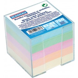 Cub hartie cu suport plastic, 92x92x82mm, DONAU - hartie culori pastel asortate Cub hartie cu suport plastic, 92x92x82mm, DONAU - hartie culori pastel asortate