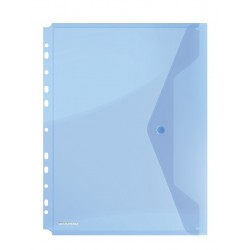 Folie protectie doc. A4 portret, inchidere cu capsa, 4/set, 200 microni, DONAU -albastru transparent