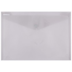 Mapa PP protectie documente A4 landscape, inchidere cu capsa, 12/set, DONAU - fumuriu