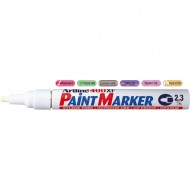 Marker cu vopsea ARTLINE 400XF, corp metalic, varf rotund 2.3mm - alb