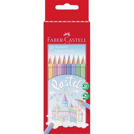 Creioane colorate pastel , 10 culori/set , Faber-Castell