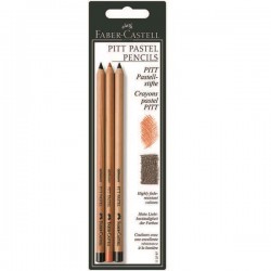 Pitt 1 Buc Rosu Sangvin + 2 Buc Sepia Faber-Castell