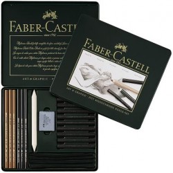 Set Pitt Monochrome Carbune 22 Buc Faber-Castell