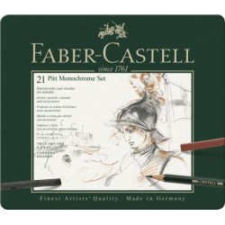 Set Pitt Monochrome Faber-Castell, creioane+radiera+carbuni