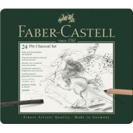 Set Pitt Monochrome Faber-Castell, 24 carbuni/set