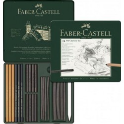 Set Pitt Monochrome Faber-Castell, 24 carbuni/set