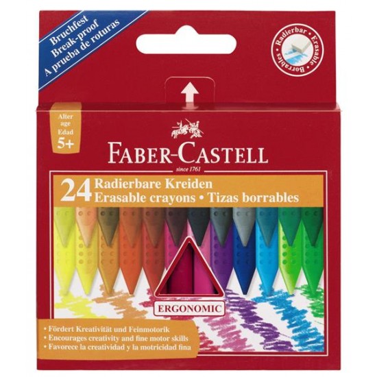 Creioane Colorate Plastic 24 Culori Grip Faber-Castell