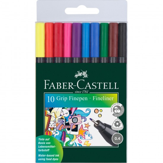 Set Liner 0.4 mm Grip Faber-Castell FC151610 10 culori/set