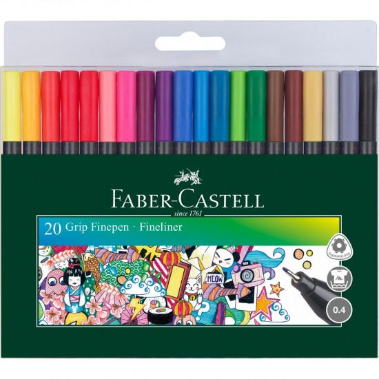 Set Liner 0.4 mm Grip Faber-Castell FC151620 20 culori/set