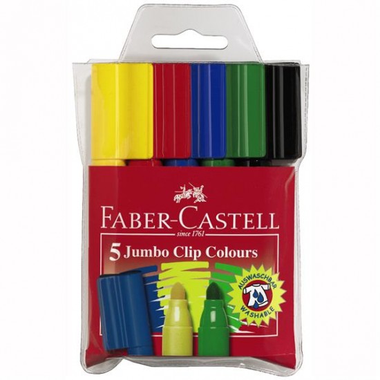 Carioca Cu Clip 10 Culori Jumbo Faber-Castell